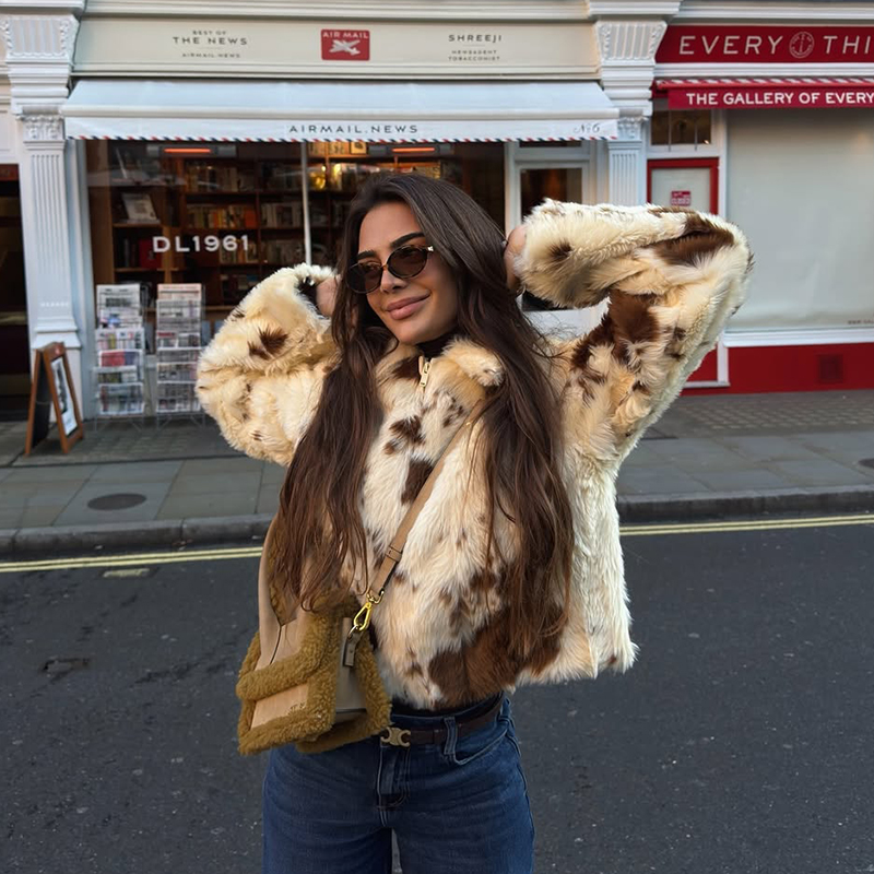 Streetwear Girl Brand - Chic Street Girls Cow Print Fur