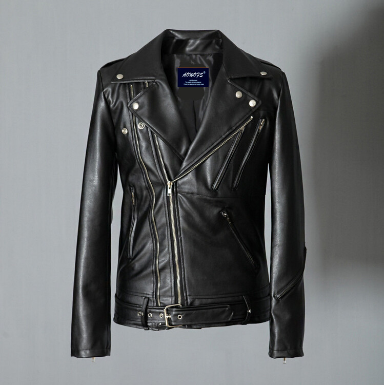 Motorcycle PU Leather Jacket f - Streetwear Brand Jacket 评论和价格