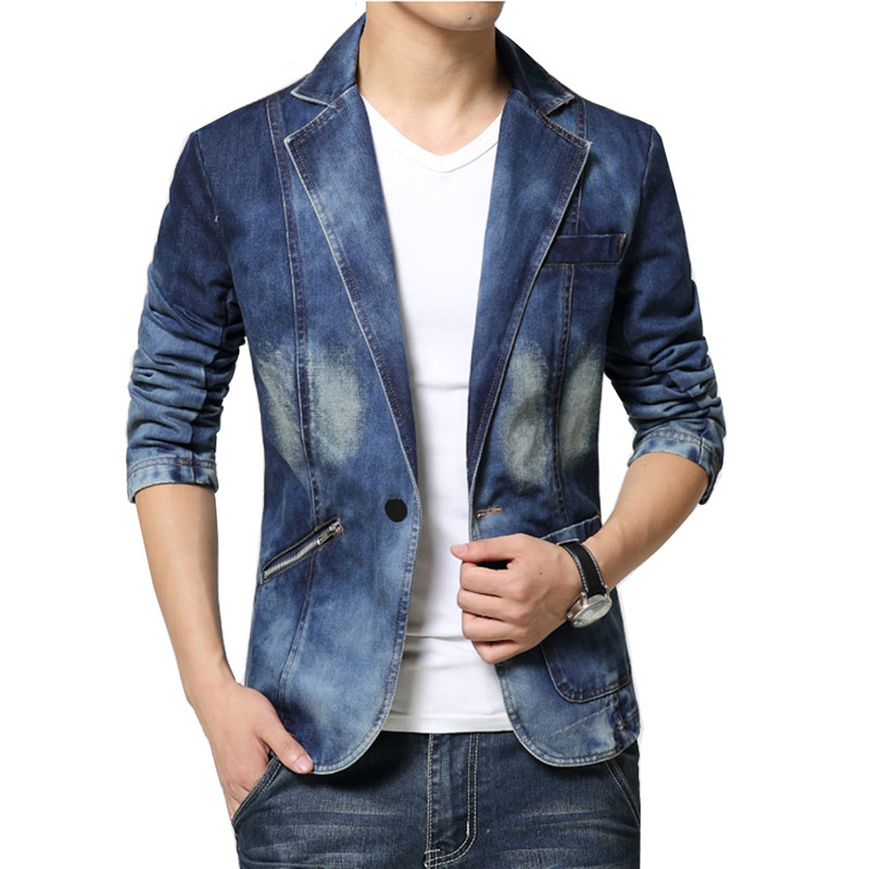 Denim Suit Jacket Brand Men's  - Streetwear Brand Jacket 评论和价格