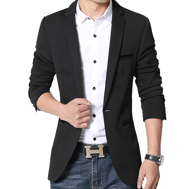 5XL-M Brand Mens Casual Blazer - Streetwear Brand Jacket 评论和价格