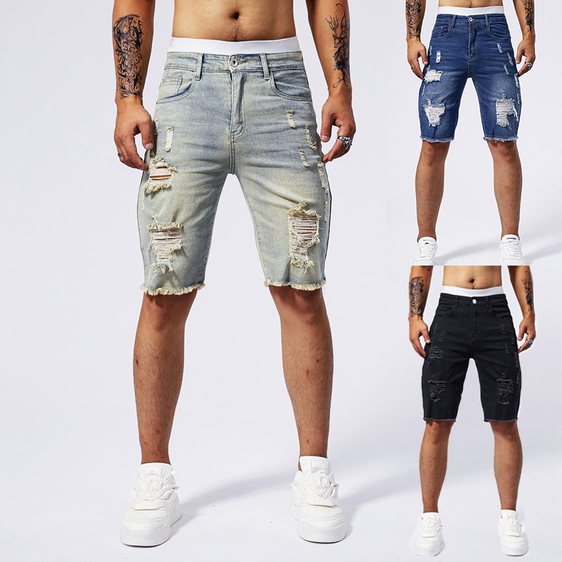 2025 Summer New Men's Ripped D - Streetwear Brand Jacket 评论和价格