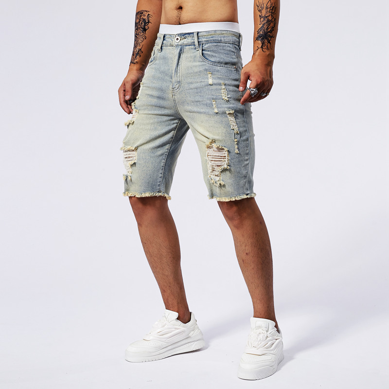 2025 Summer New Men's Ripped D - Streetwear Brand Jacket 评论和价格