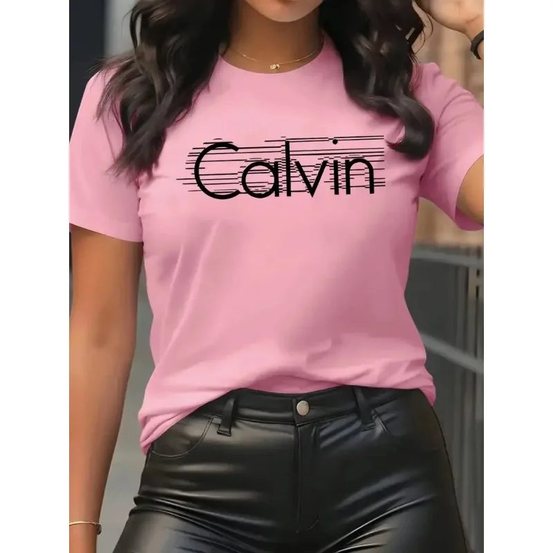 Calvin Women's T-Shirt Leisure - Streetwear Brand Fashion 评论和价格