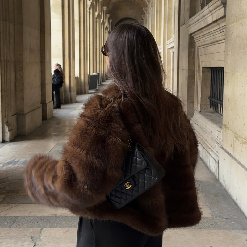 Vintage Brown Patchwork Fur Co - Streetwear Girl Brand 评论和价格