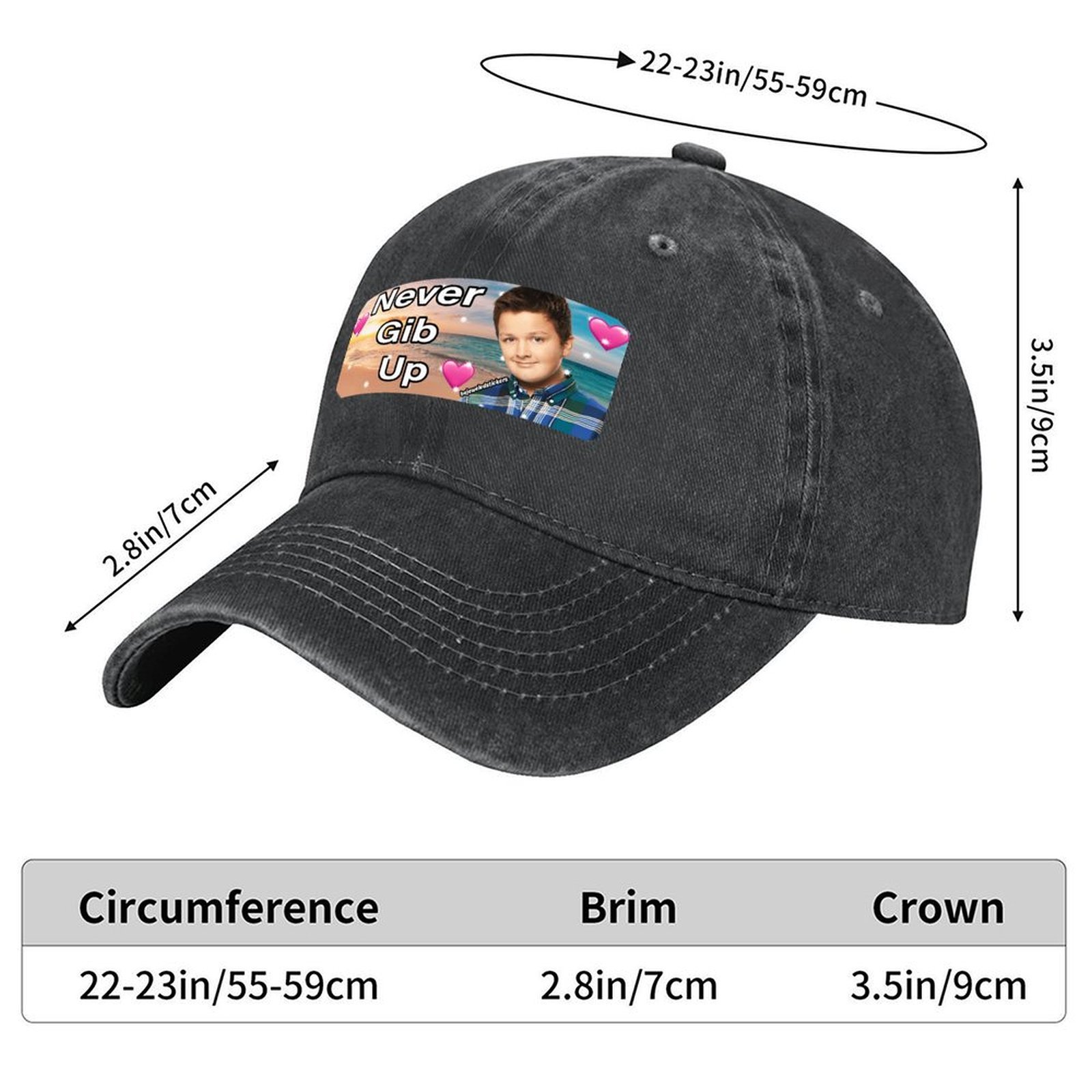 Never gib up bumper Sticker Ba - Streetwear Brand Hats 评论和价格